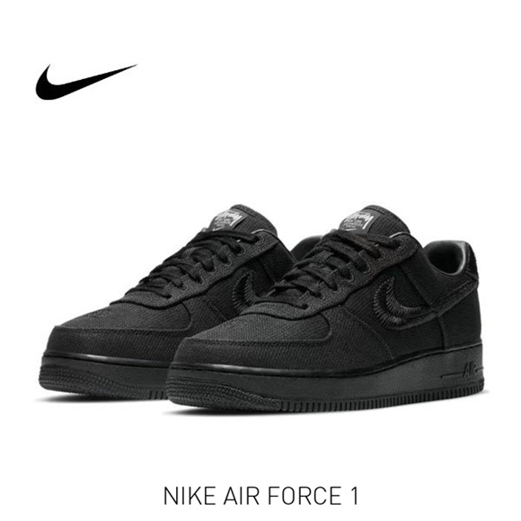 Stussy x AF1 純黑1