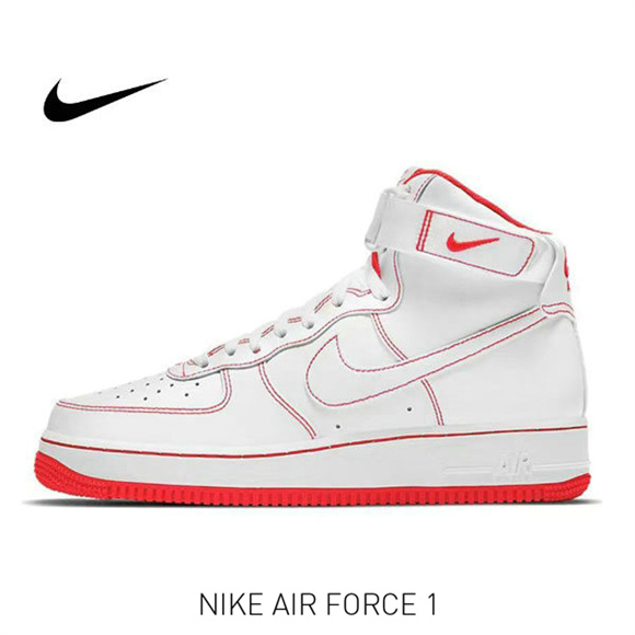 AF-1 High 白紅縫線4